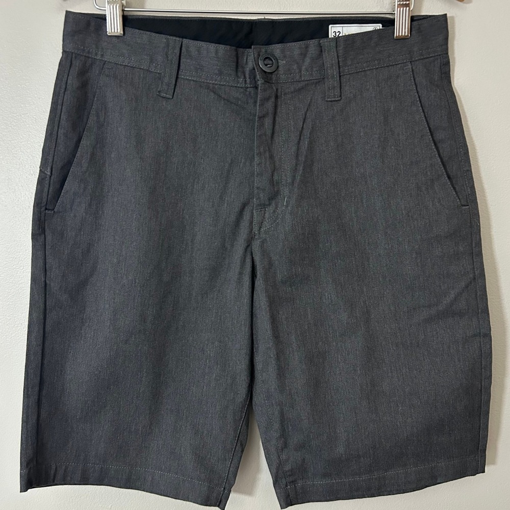 Volcom Frickin Chino Shorts‎ Mens 32 Charcoal Gray Stretch Modern